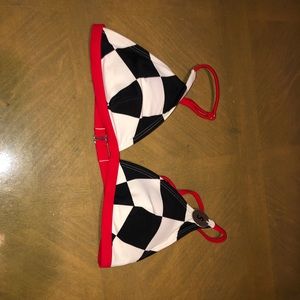 NWT checkered bikini top